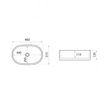 Umywalka nablatowa Lavita Koke 46x31cm